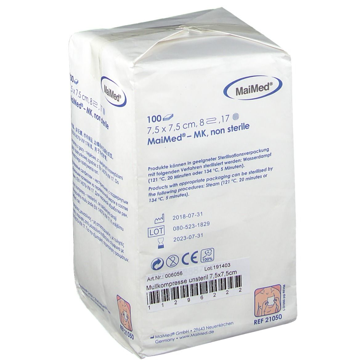 MaiMed® Mullkompressen 7,5 x 7,5 cm unsteril