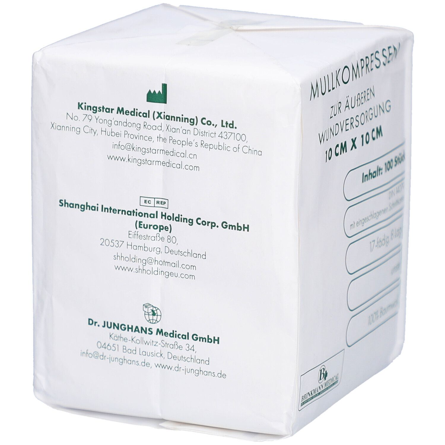 Brinkmann Medical Mullkompressen 10 x 10 cm unsteril 8-fach