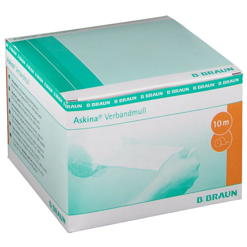 Askina Verbandmull 80 cmx10 m 8f.gel.auf 10cm Rol. 1 St Verband