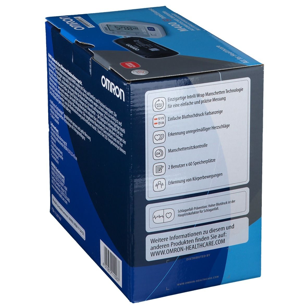 OMRON M400 IntelliWrap Oberarm-Blutdruckmessgerät 1 St - Shop Apotheke