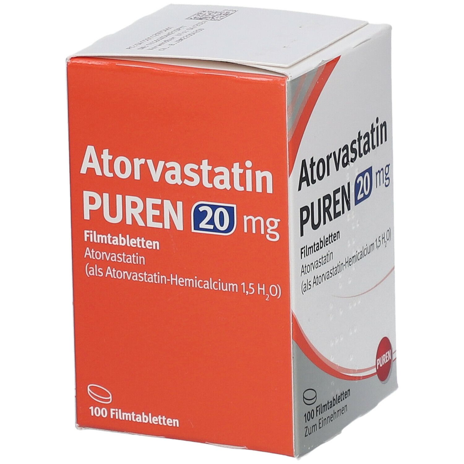 Atorvastatin Puren 20 mg Filmtabletten Dose 100 St