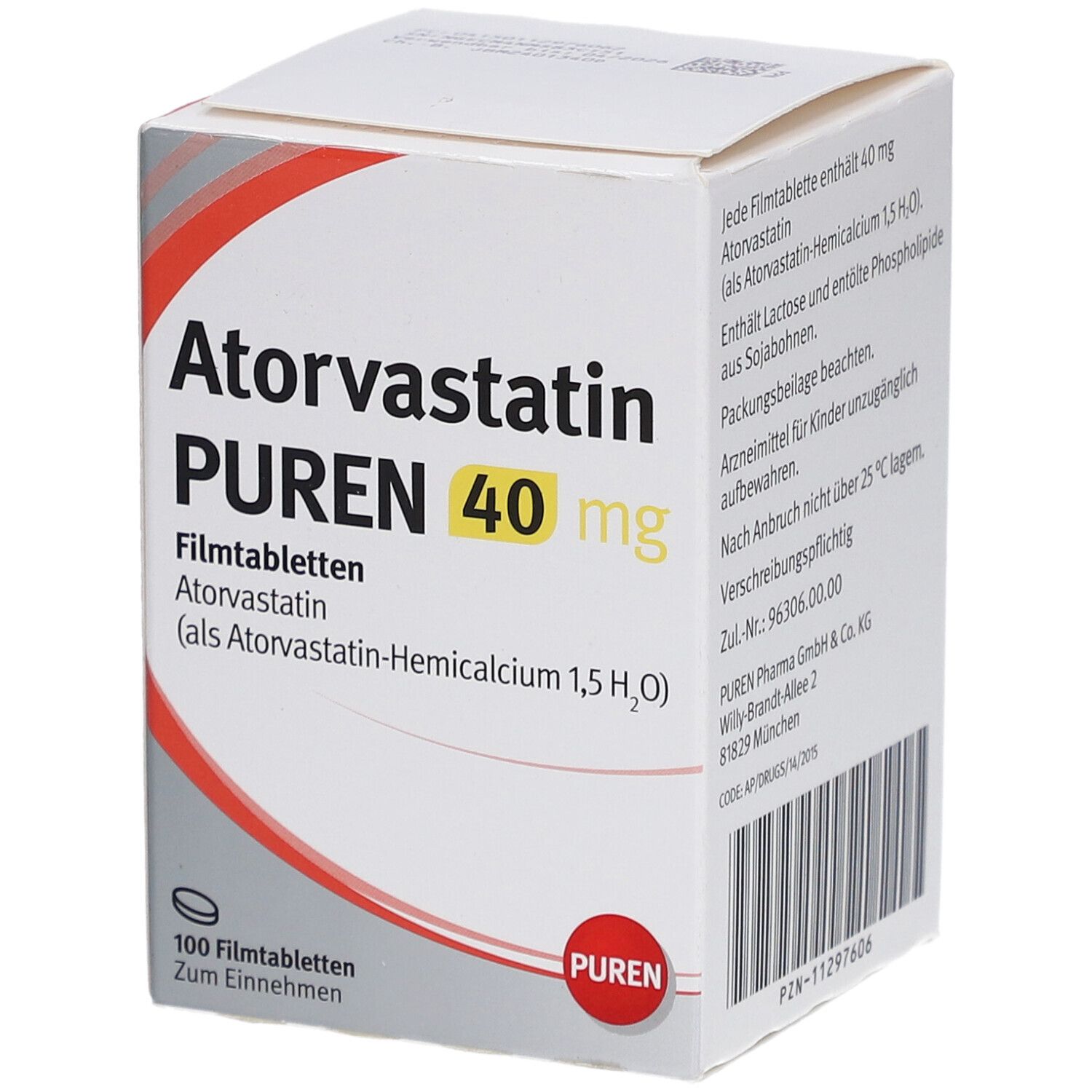 ATORVASTATIN PUREN 40 mg Filmtabletten Dose