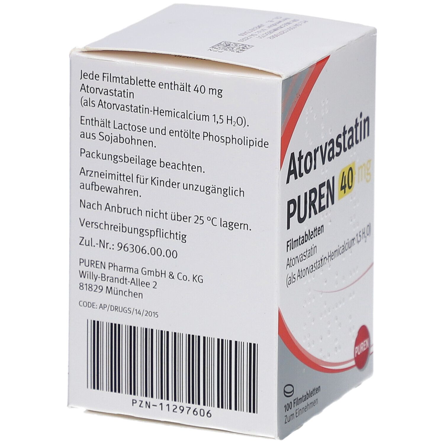 ATORVASTATIN PUREN 40 mg Filmtabletten Dose