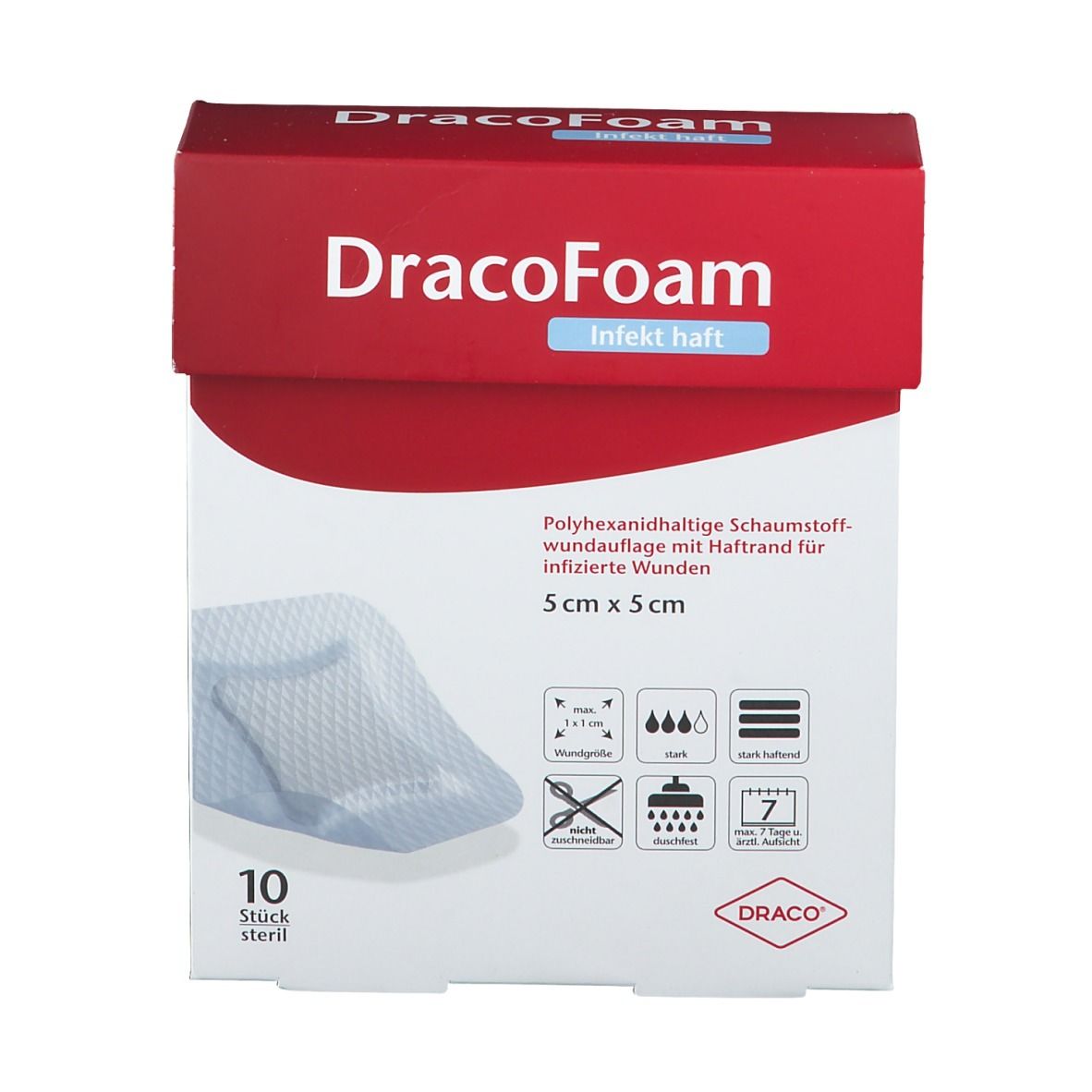 DracoFoam Infekt haft steril 5 x 5 cm