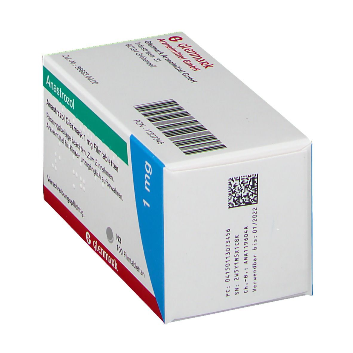 Anastrozol Glenmark 1 mg Filmtabletten 100 St