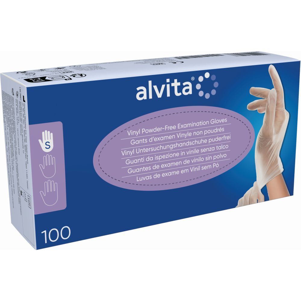Alvita Vinyl Unt.Handschuhe unsteril puderfrei S 100 St Handschuhe