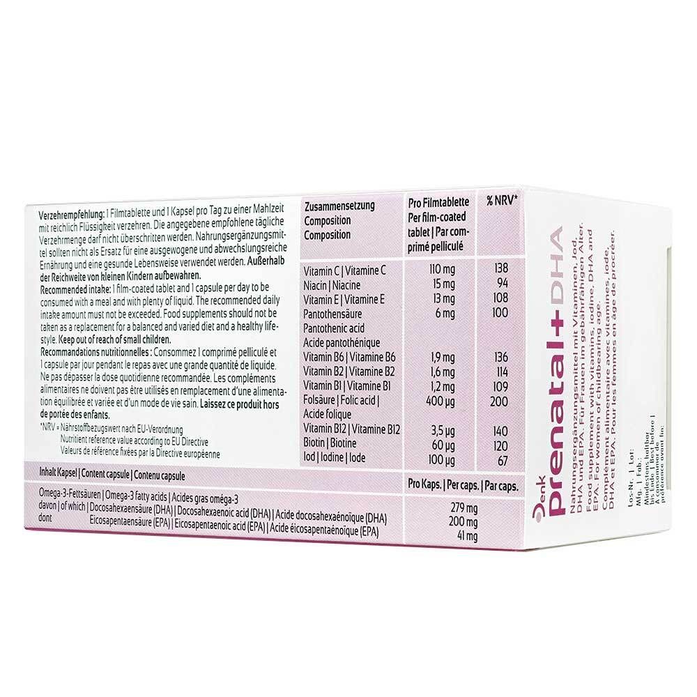 Prenatal+Dha Denk 30 Filmtabl.+30 Kapseln 2x30 St Filmtabletten