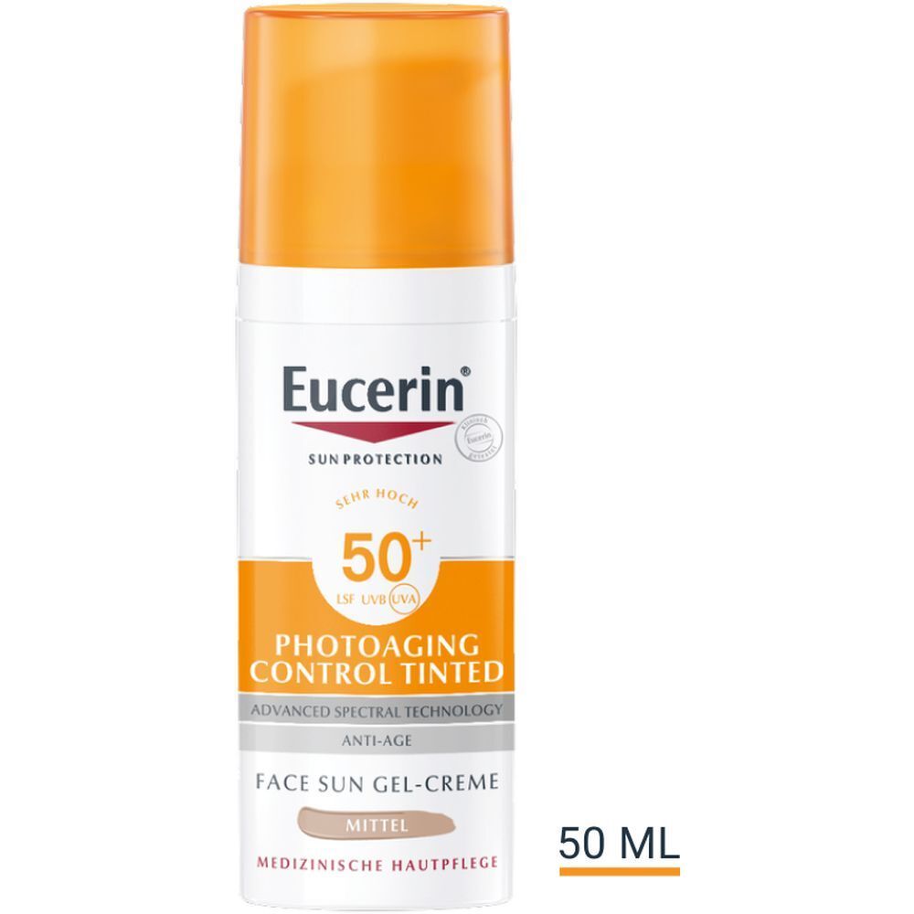 Eucerin® Photoaging Control Tinted Face Sun Gel Creme LSF 50+ – Anti Aging Sonnenschutzcreme für empfindliche Haut – Mittel - Jetzt 20% sparen mit Code "eucerin20"