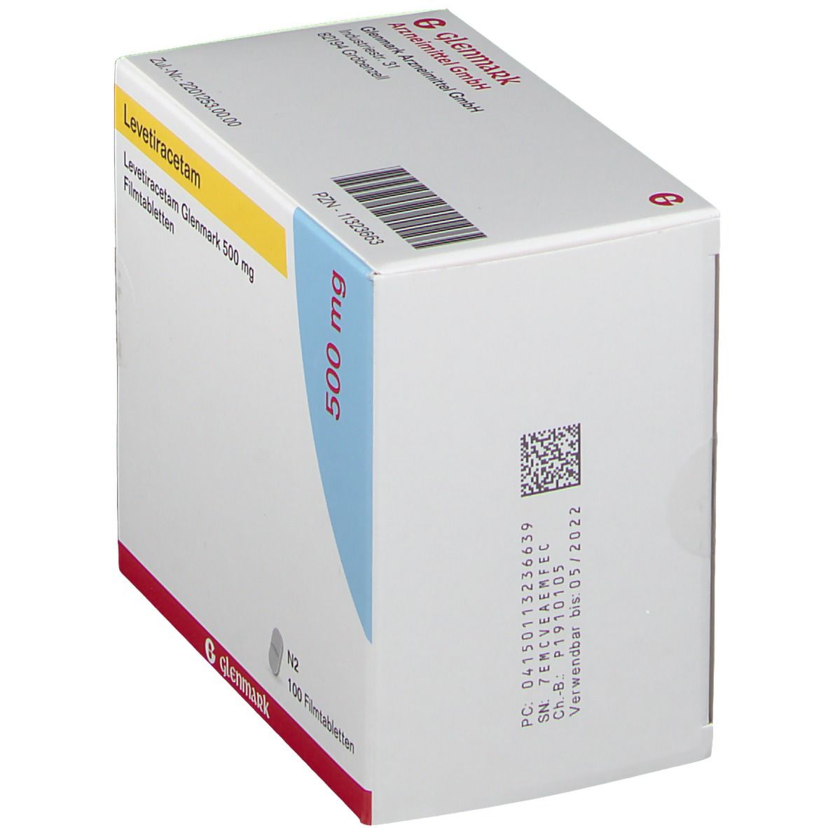 Levetiracetam Glenmark 500 mg Filmtabletten 100 St