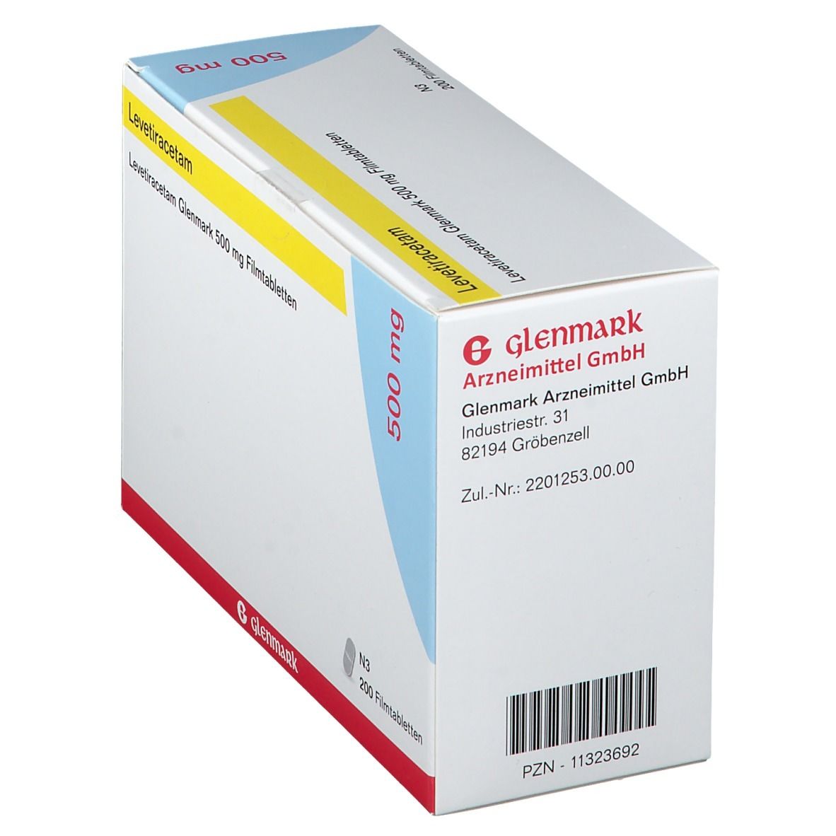 Levetiracetam Glenmark 500 mg Filmtabletten 200 St