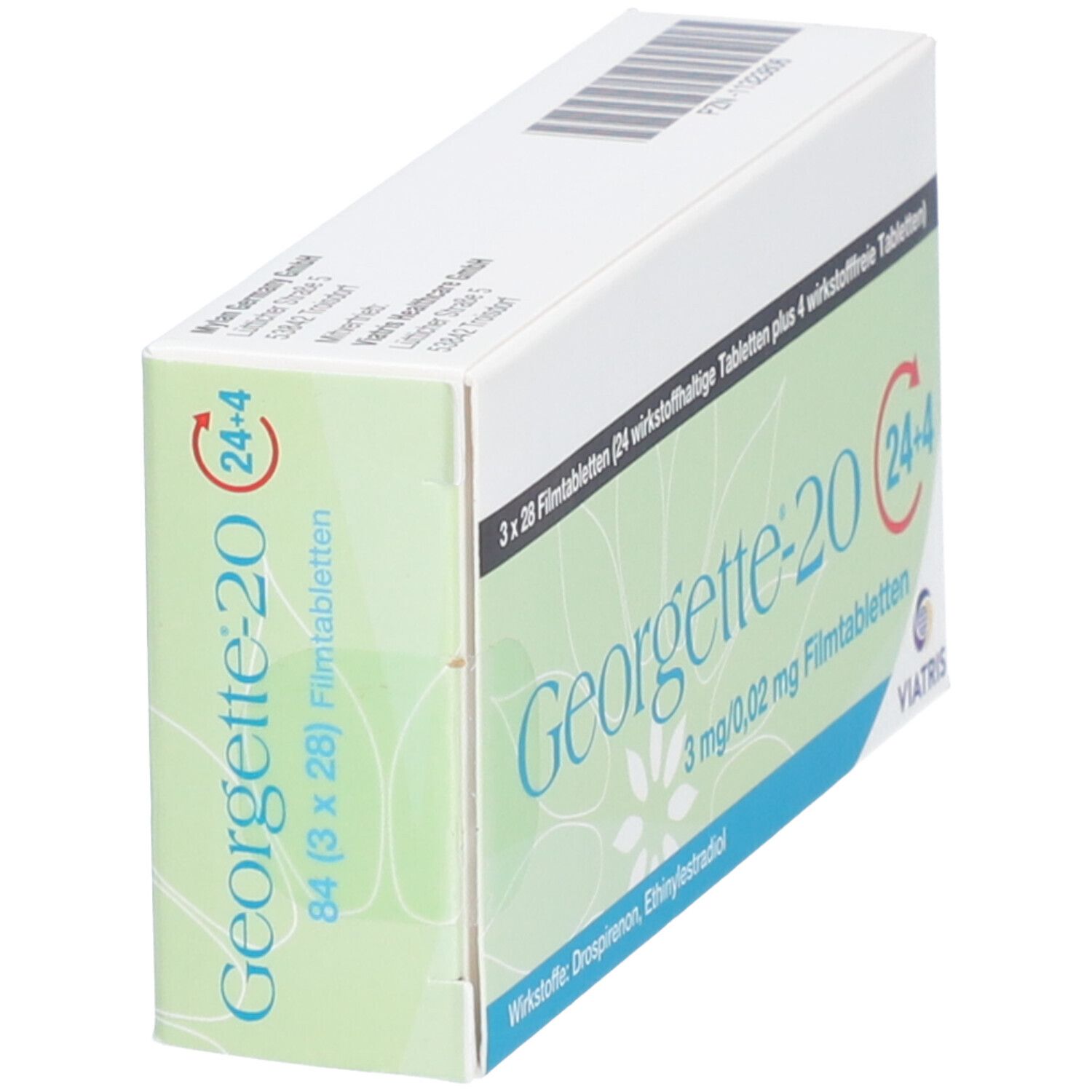 Georgette-20 24+4 3 mg/0,02 mg Filmtabletten 84 St