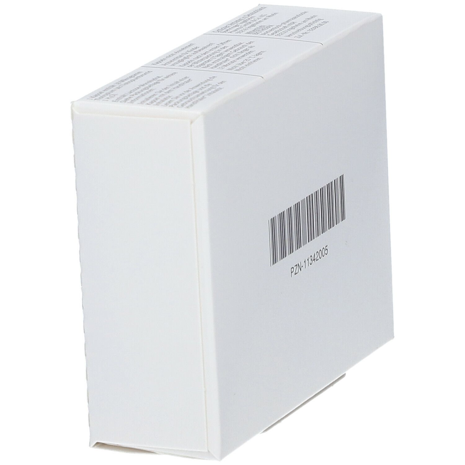 Seitenansicht der Srivasso®-Verpackung. Weiße Schachtel mit Barcode PZN-11342005.