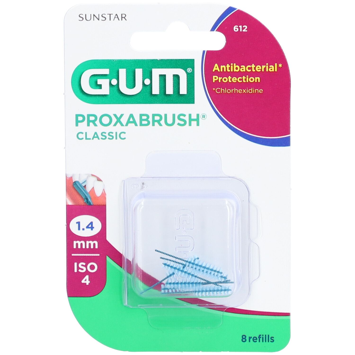 GUM Proxabrush Classic Ersatzbürsten 1,4 mm 8 St Zahnbürste