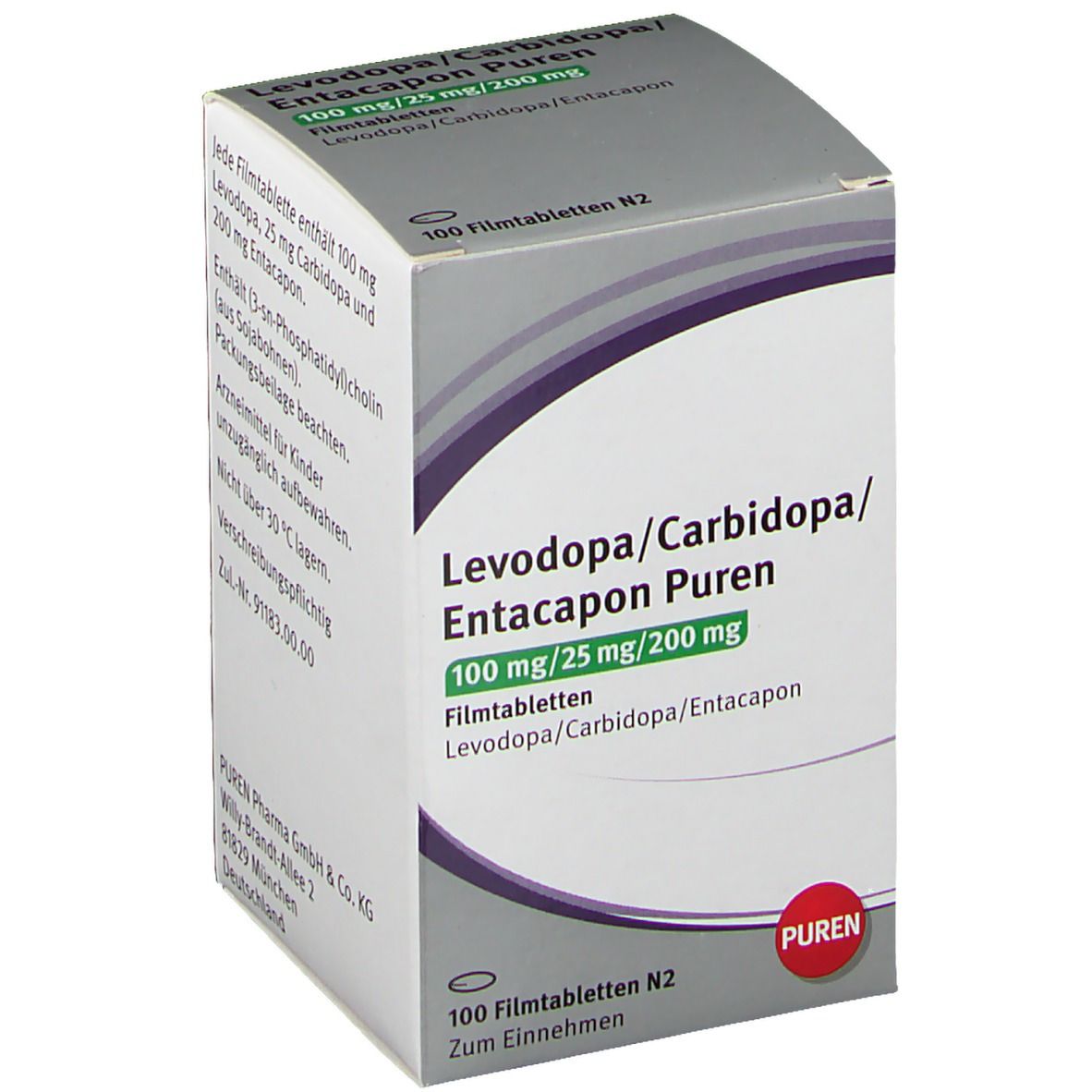 Levodopa/Carbidopa/Entacapon PUREN 100 mg/25 mg/200 mg