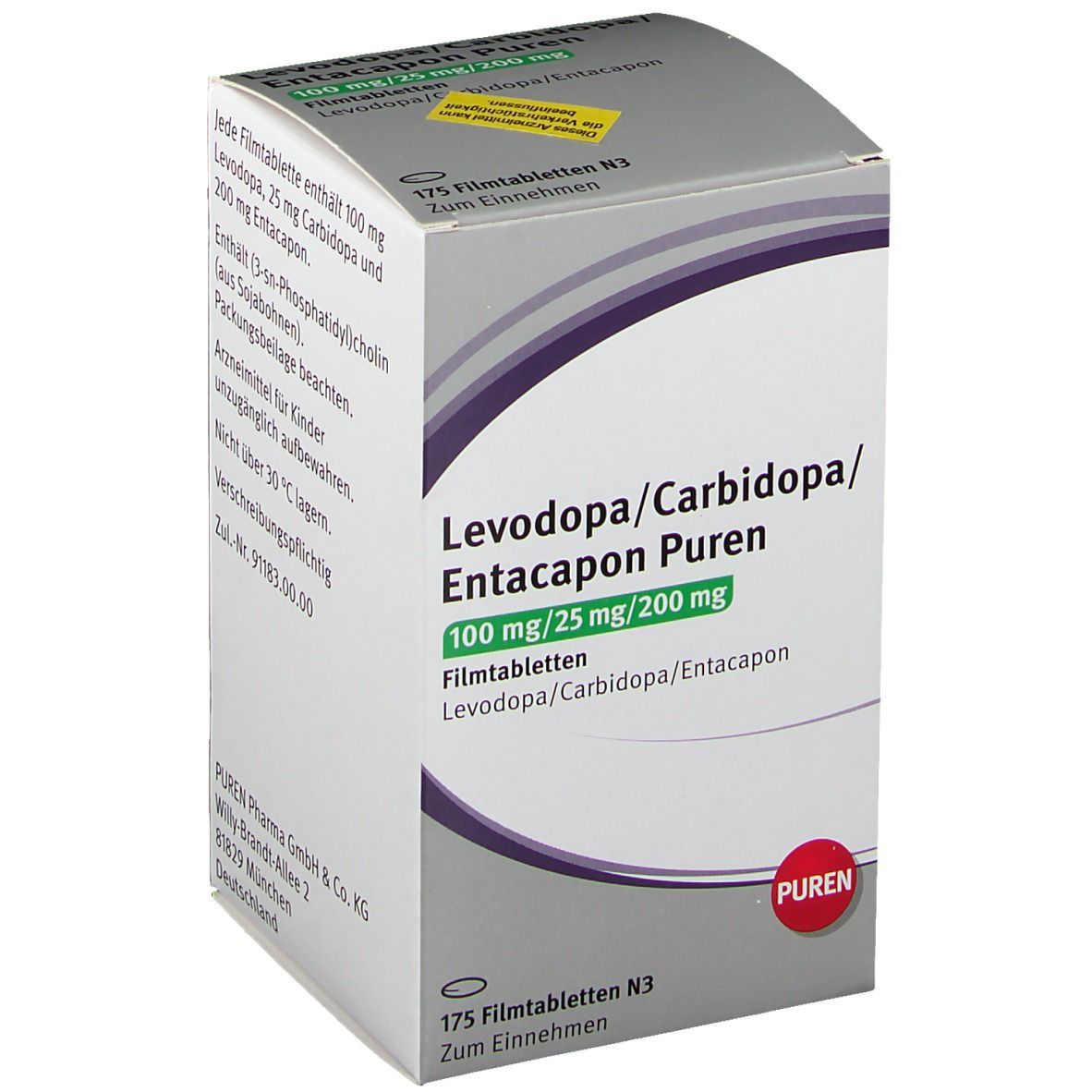 Levodopa/Carbidopa/Entacapon PUREN 100/25/200