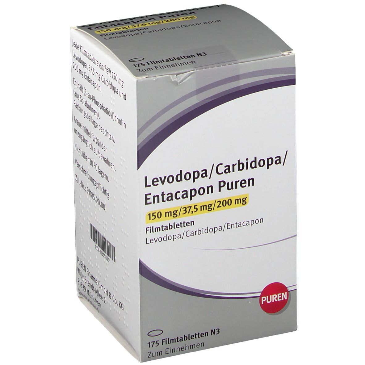 Levodopa/Carbidopa/Entacapon PUREN 150 mg/37,5 mg/200 mg