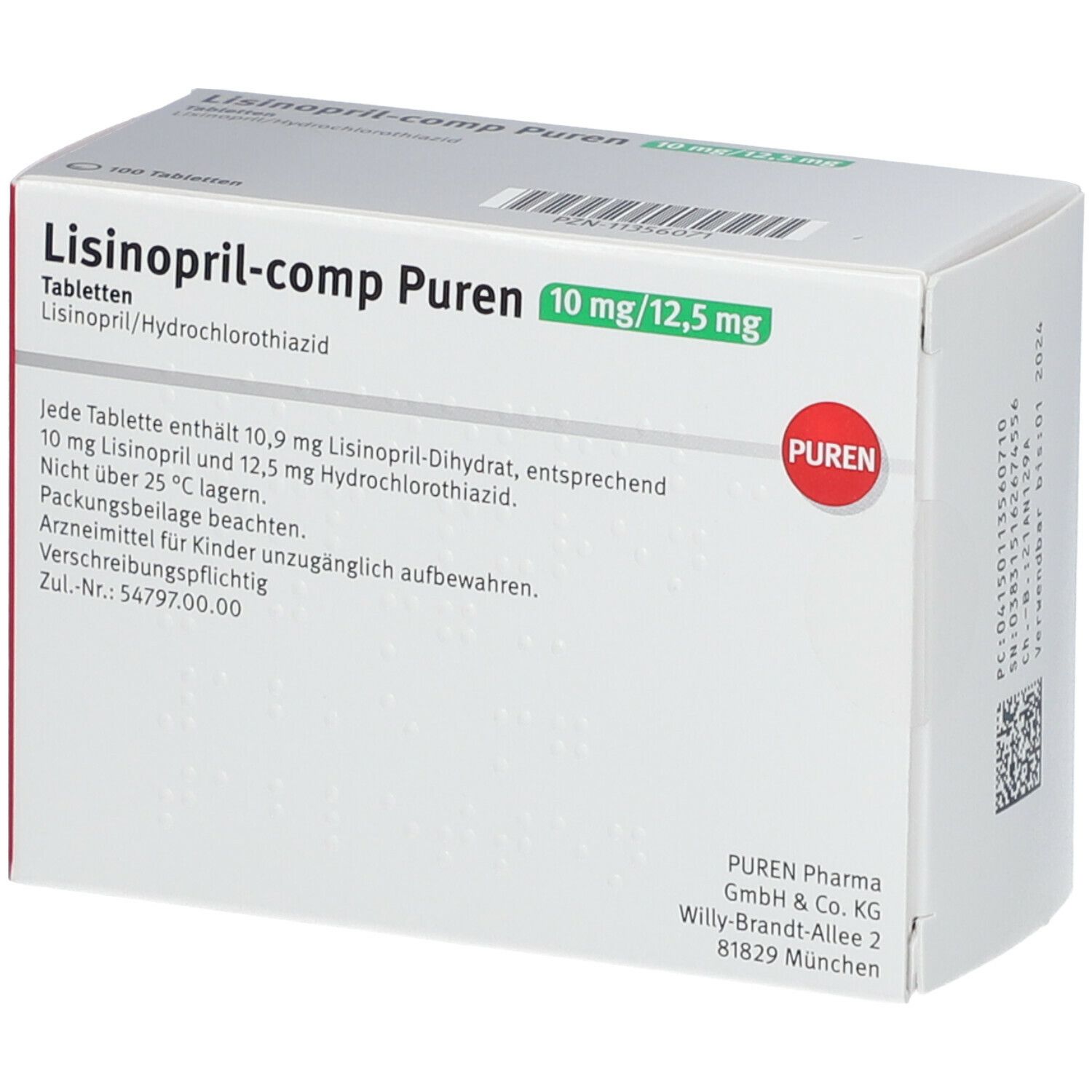 Lisinopril-comp PUREN 10 mg/12,5 mg