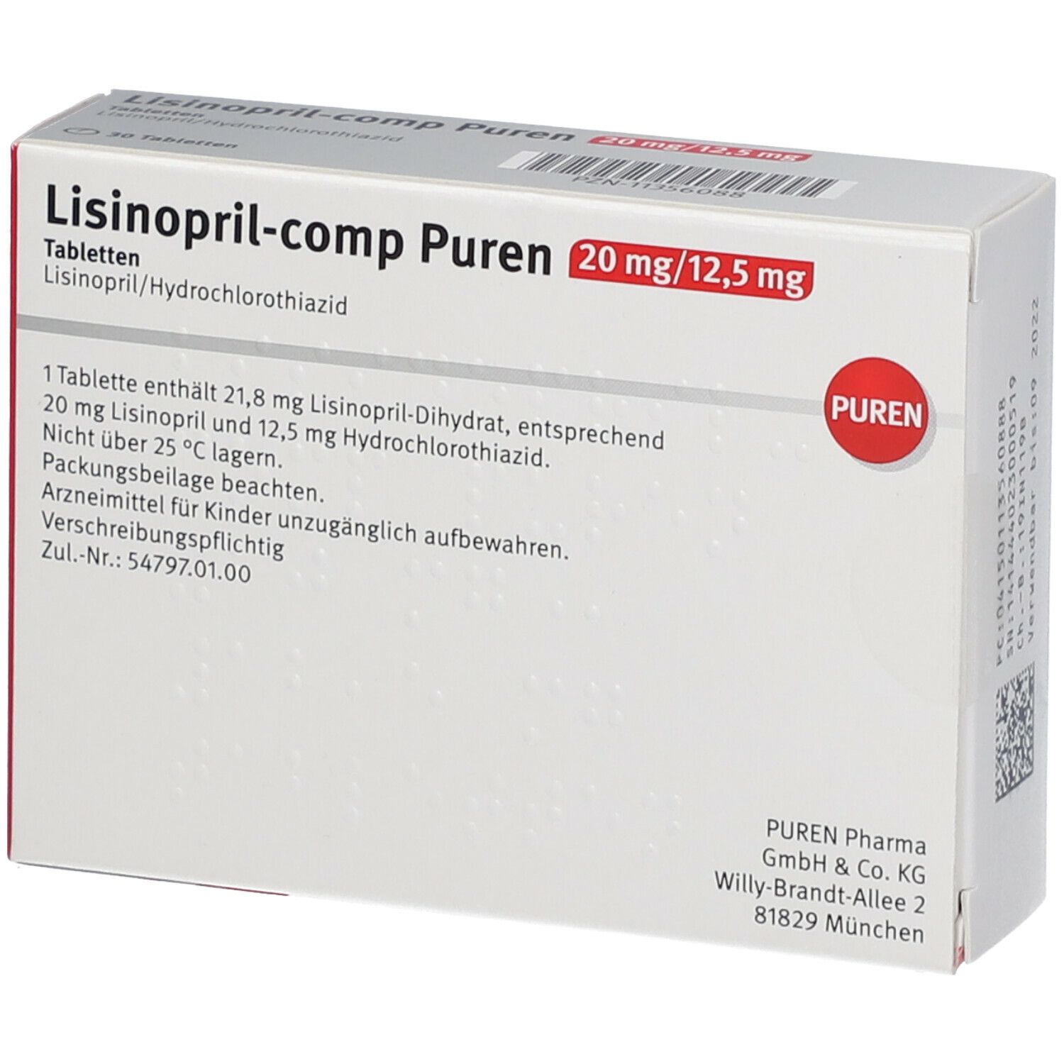 Lisinopril-comp PUREN 20 mg/12,5 mg