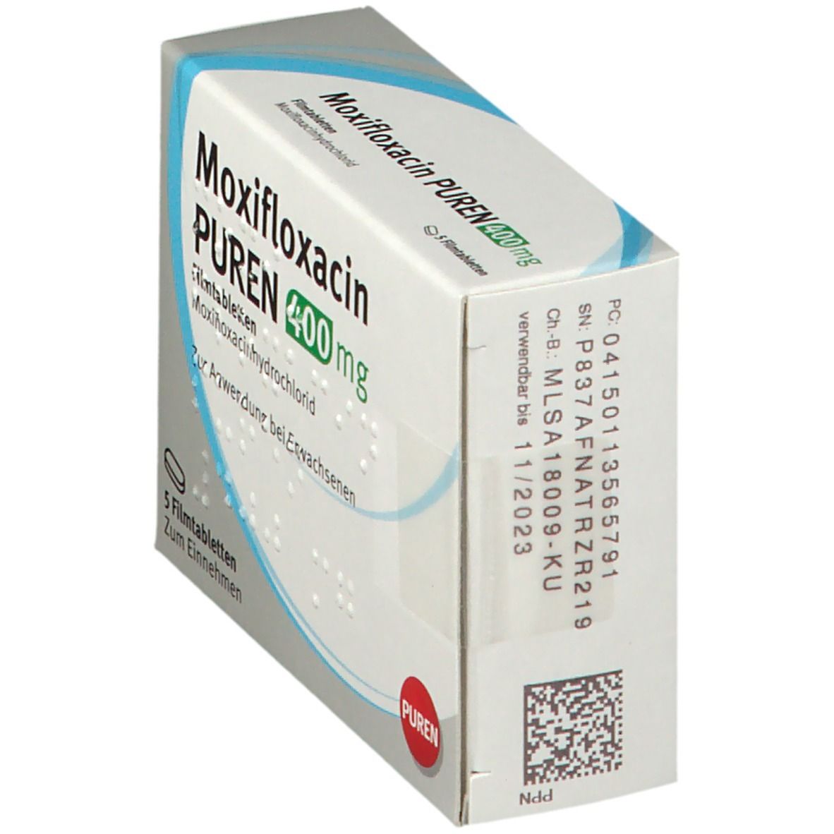 Moxifloxacin Puren 400 mg Filmtabletten 5 St