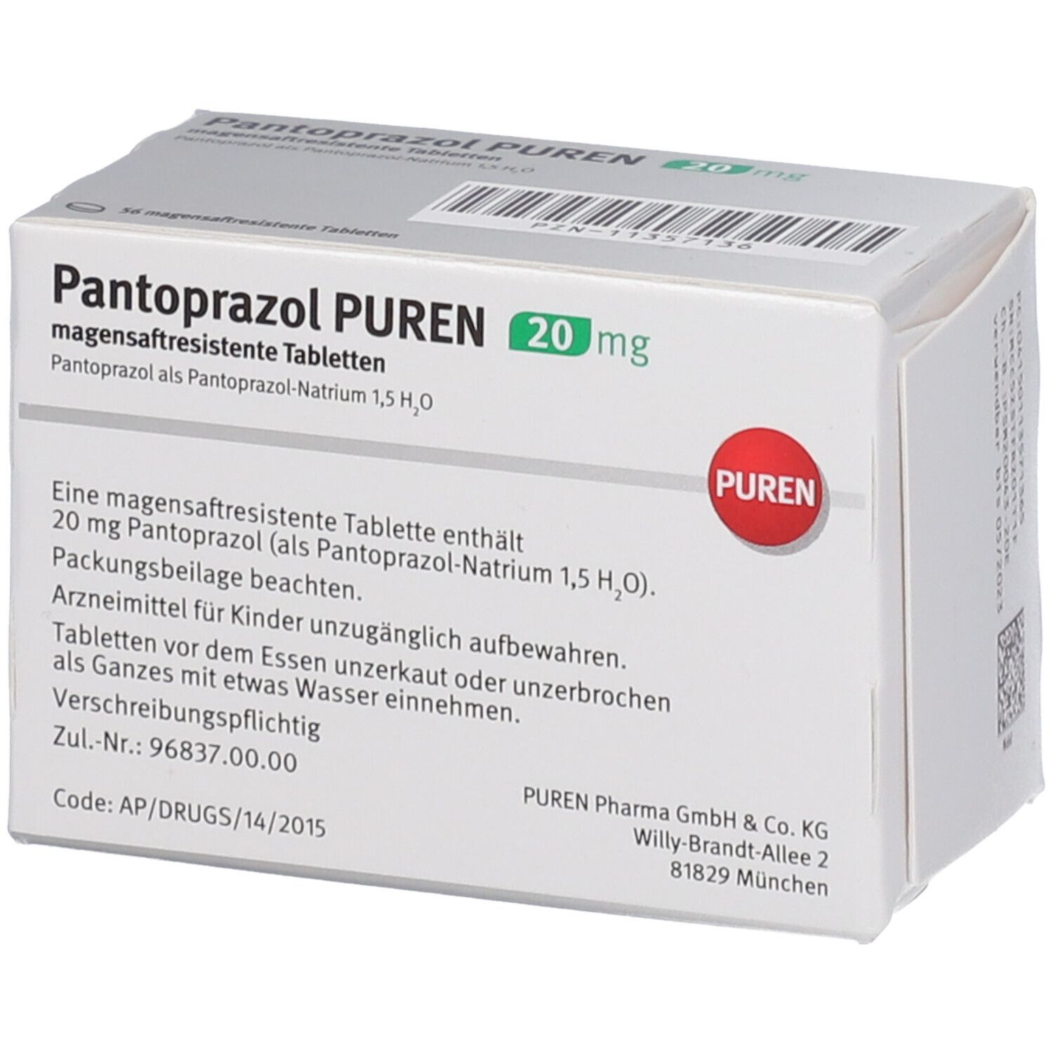 Pantoprazol PUREN 20 mg