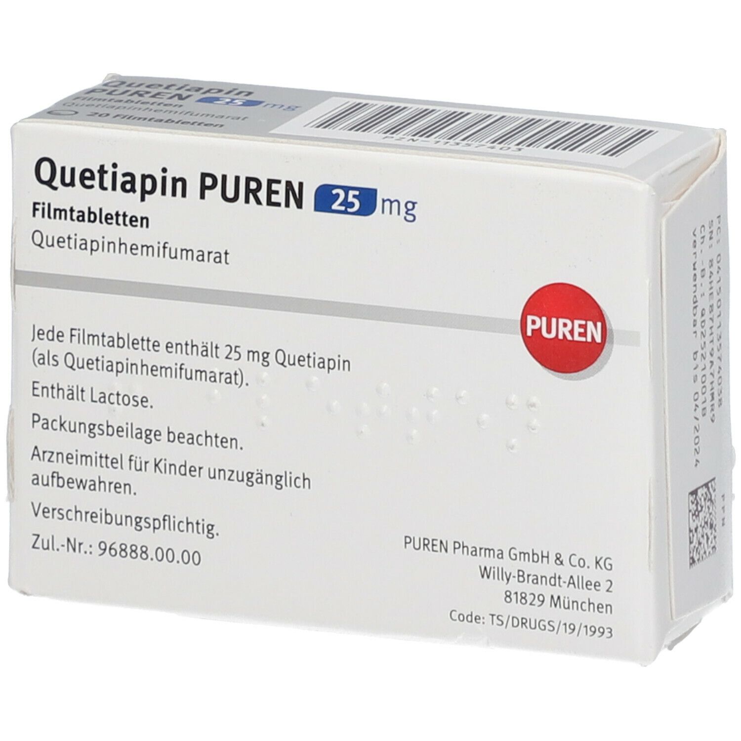 Quetiapin PUREN 25 mg