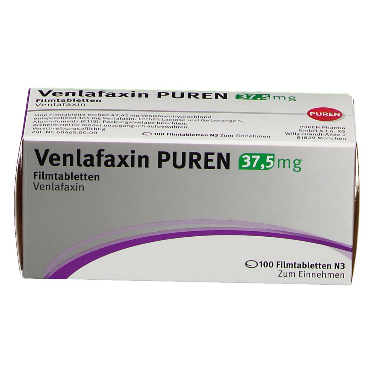 VENLAFAXIN PUREN 37,5 mg Filmtabletten