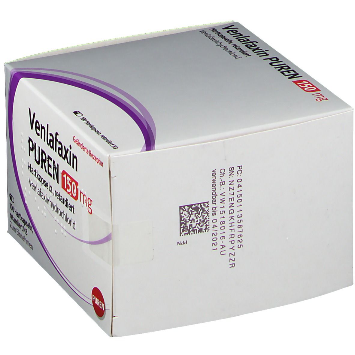 Venlafaxin Puren 150 mg Hartkapseln retardiert 100 St Retard-Kapseln