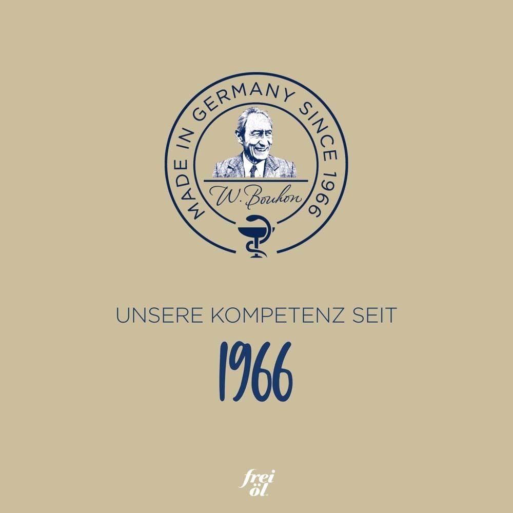 Logo und Text: Made in Germany since 1966. Marke frei öl®.