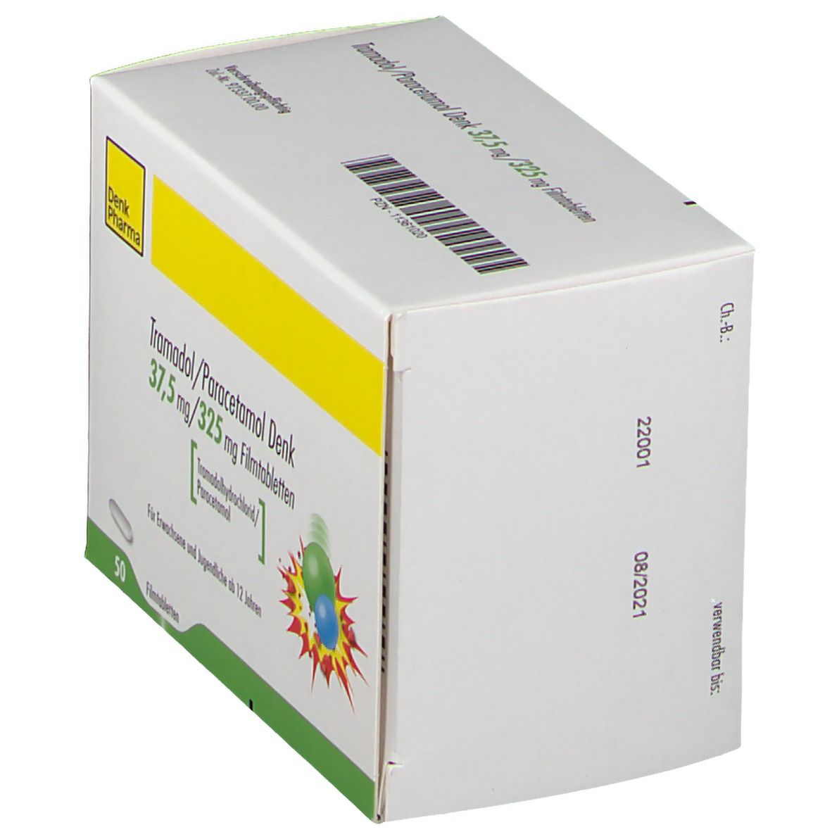 TRAMADOL/Paracetamol Denk 37,5 mg/325 mg Filmtabl. 50 St Filmtabletten