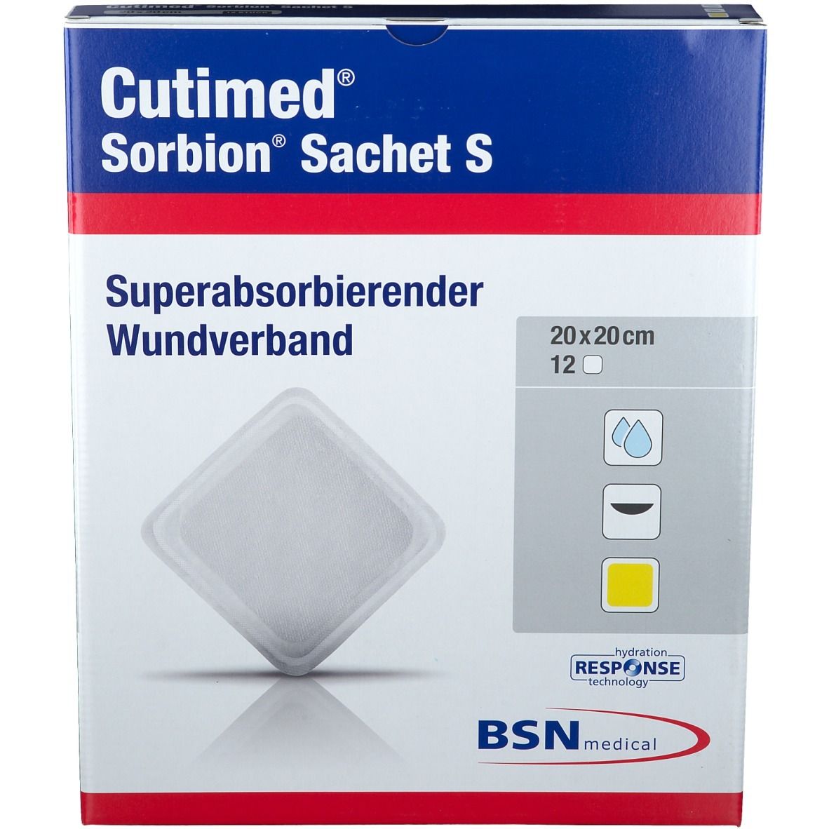 Cutimed Sorbion Sachet S Wundauflage 20x20 cm 12 St Pflaster