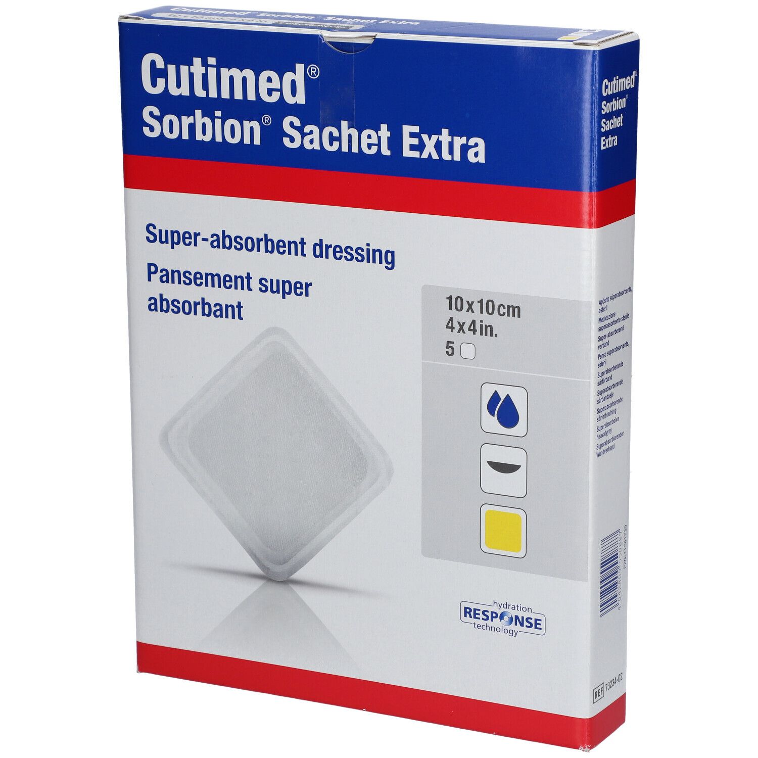 Cutimed Sorbion Sachet Extra Wundaufl.10x10 cm 5 St Pflaster