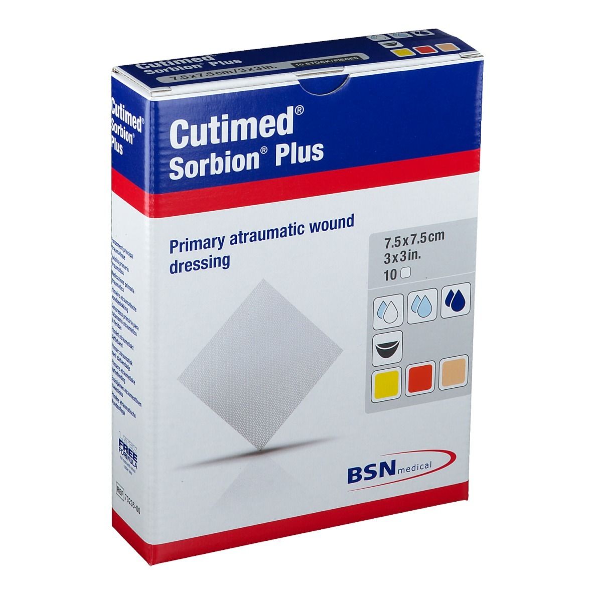 Cutimed Sorbion Plus Wundauflage 7,5x7,5 cm 10 St Pflaster