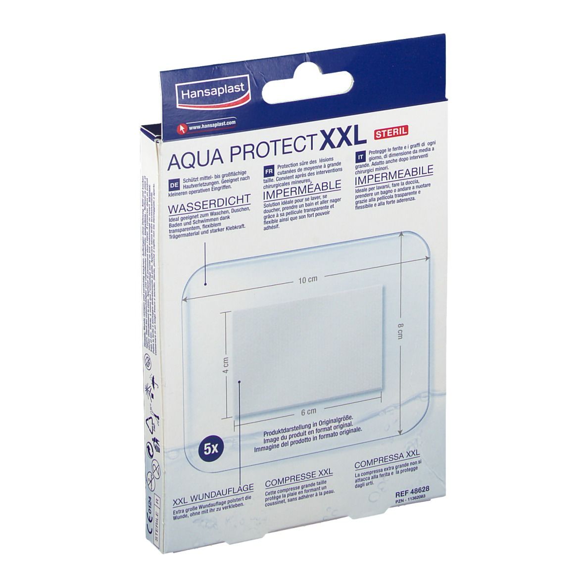 Hansaplast XXL Aqua Protect Pflaster 8 x 10 cm