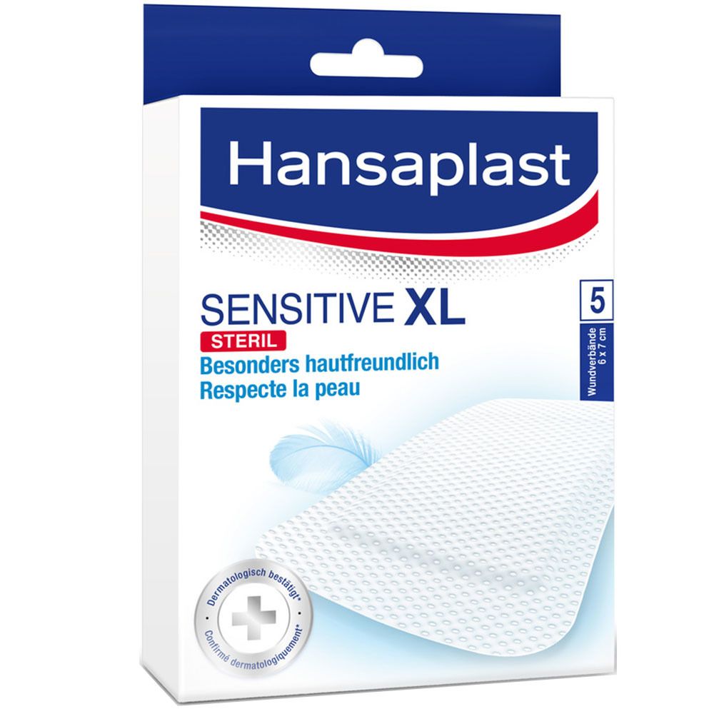 Hansaplast Sensitive XL Pflaster 6 x 7 cm
