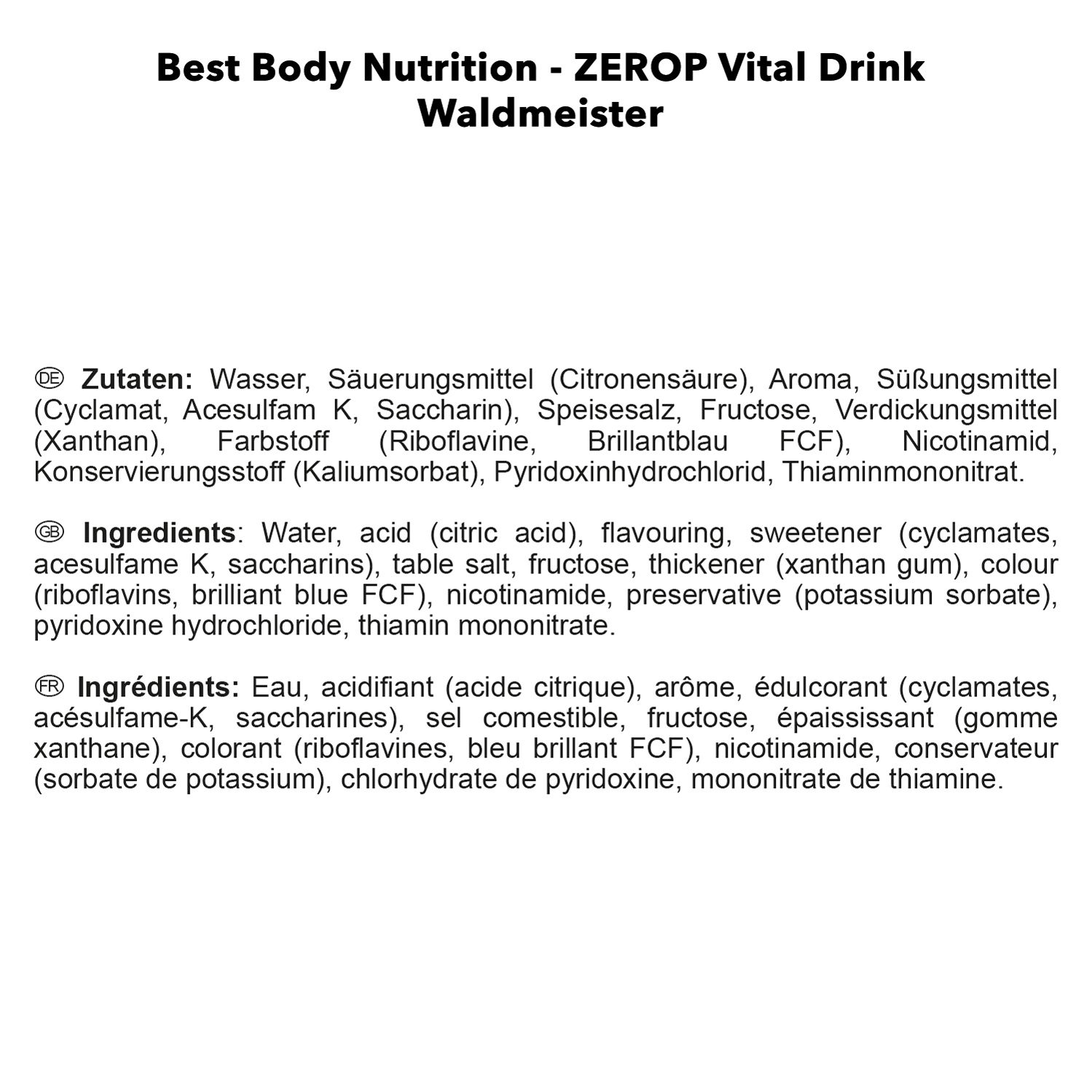 Best Body Nutrition Low Carb Vital Drink Waldmeister