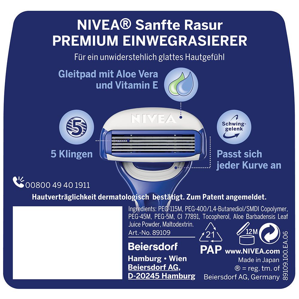 NIVEA® protect & shave Premium Einwegrasierer