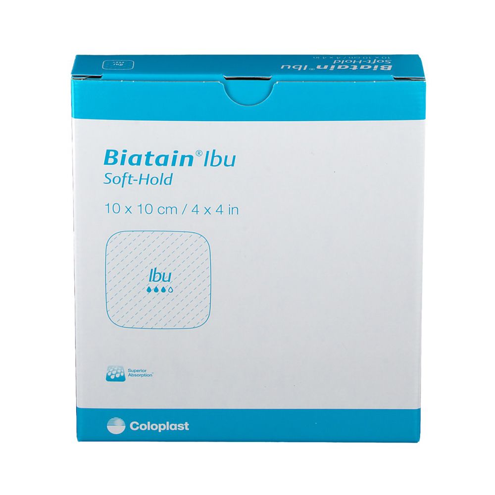 Biatain Ibu Schaumverband 10x10 cm nicht haftend 5 St Verband