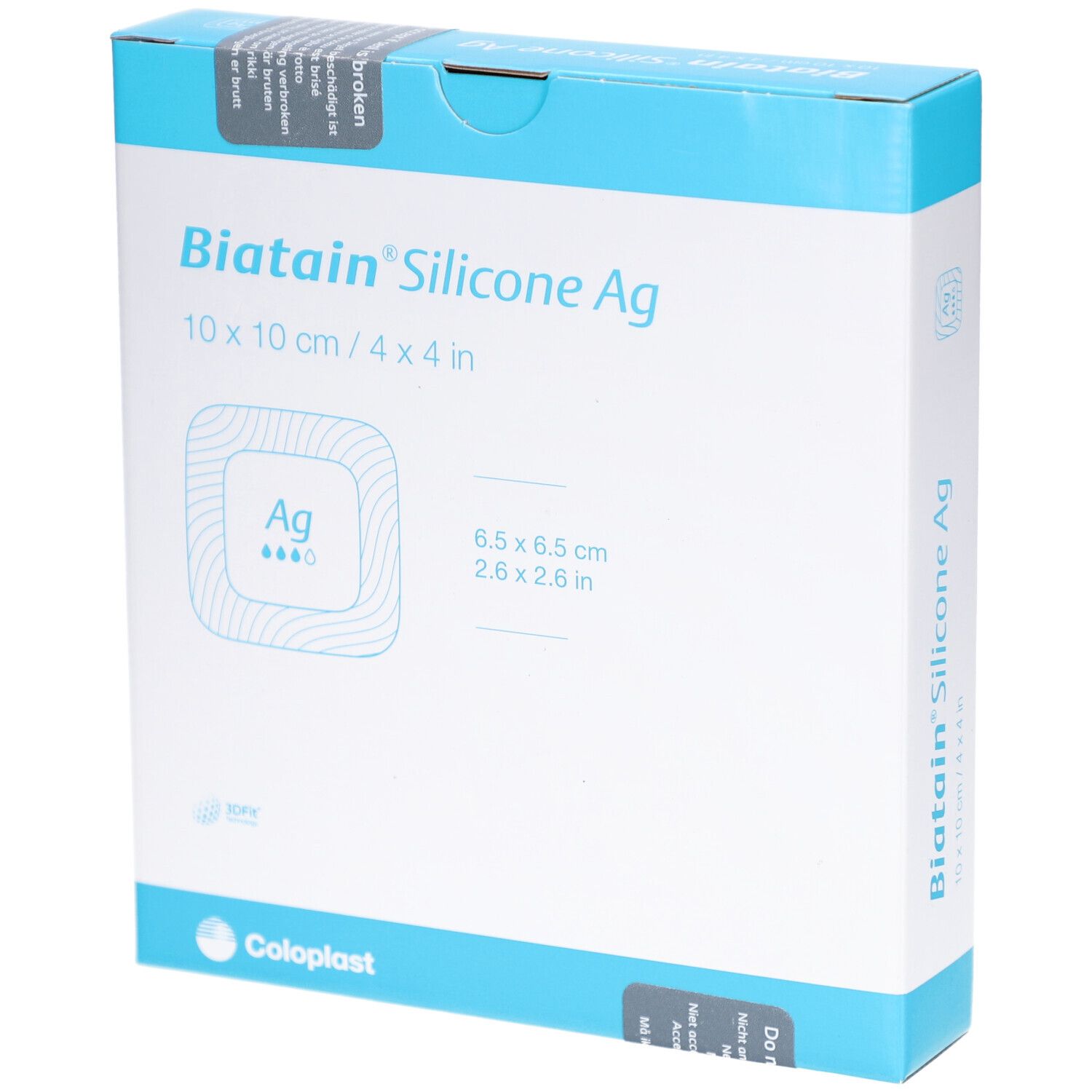 Biatain Silicone Ag Schaumverband 10x10 cm 5 St Verband