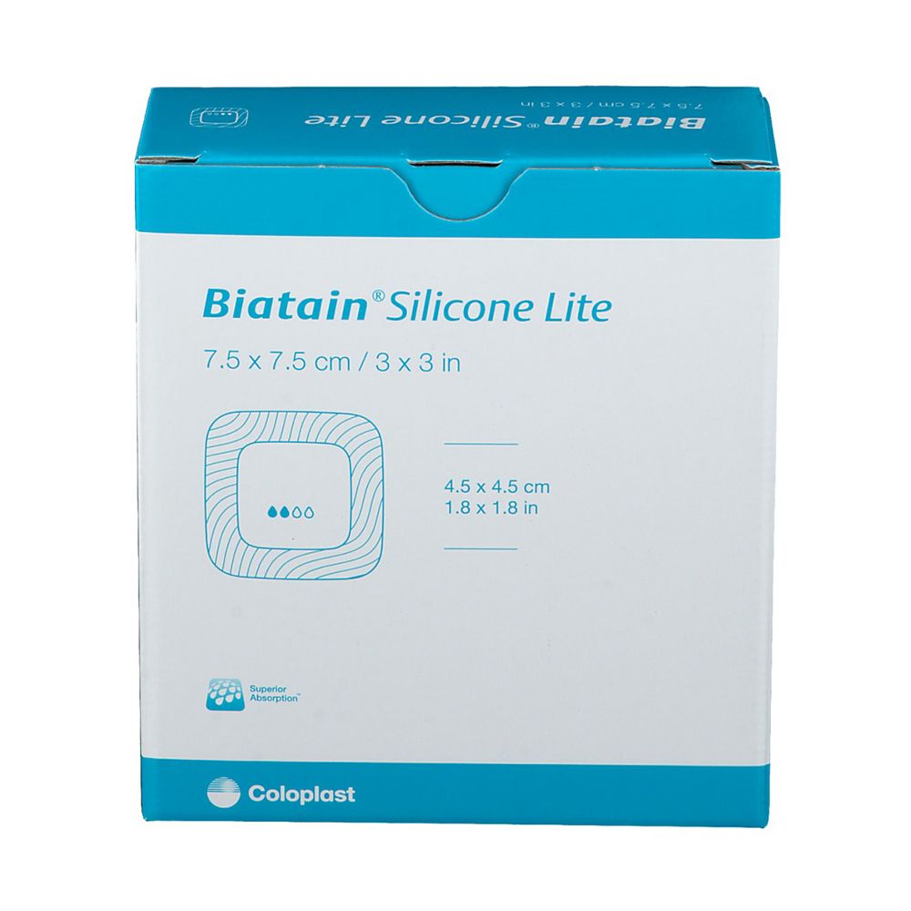 Biatain Silicone Lite Schaumverband 7,5x7,5 cm 10 St Verband