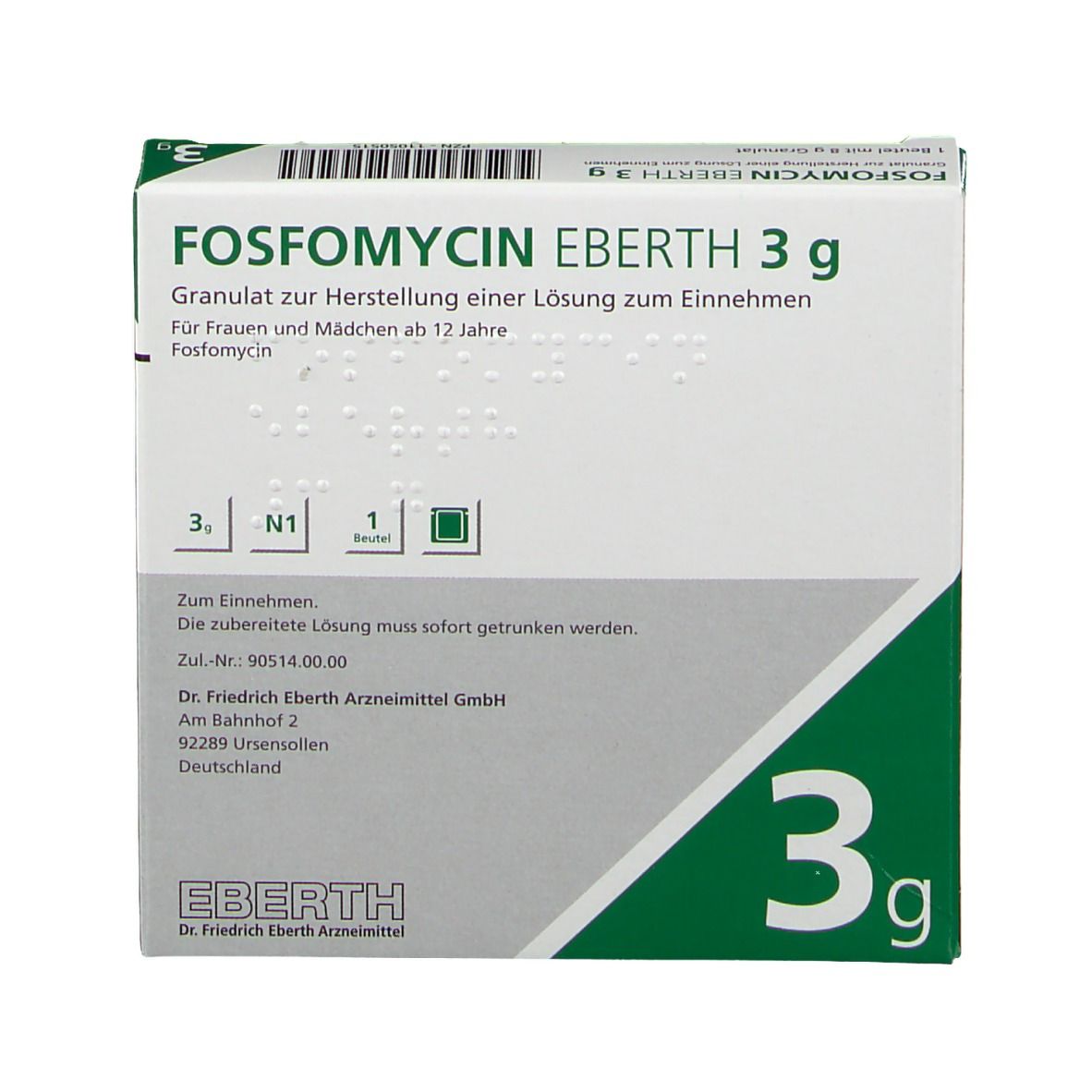 FOSFOMYCIN EBERTH 3 g