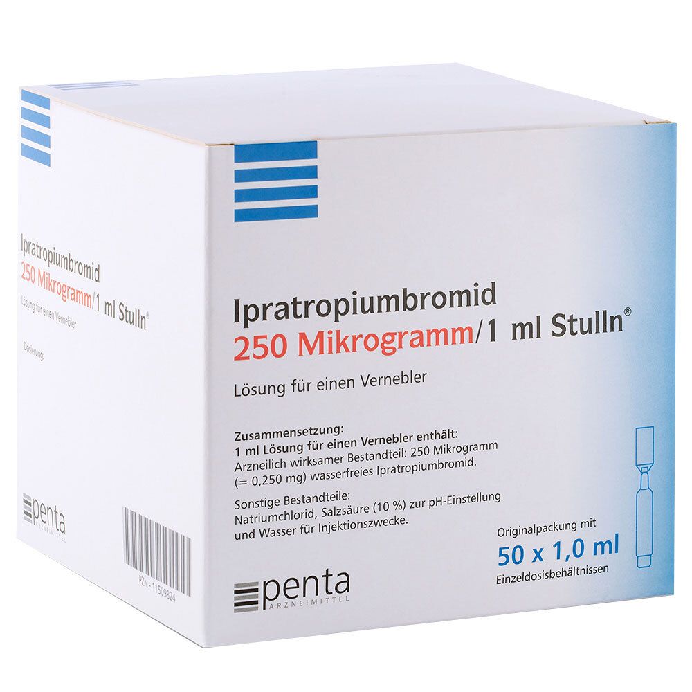 Ipratropiumbromid 250 µg/1 ml Stulln Lsg.f.Verneb. 50x1 Lösung für einen Vernebler