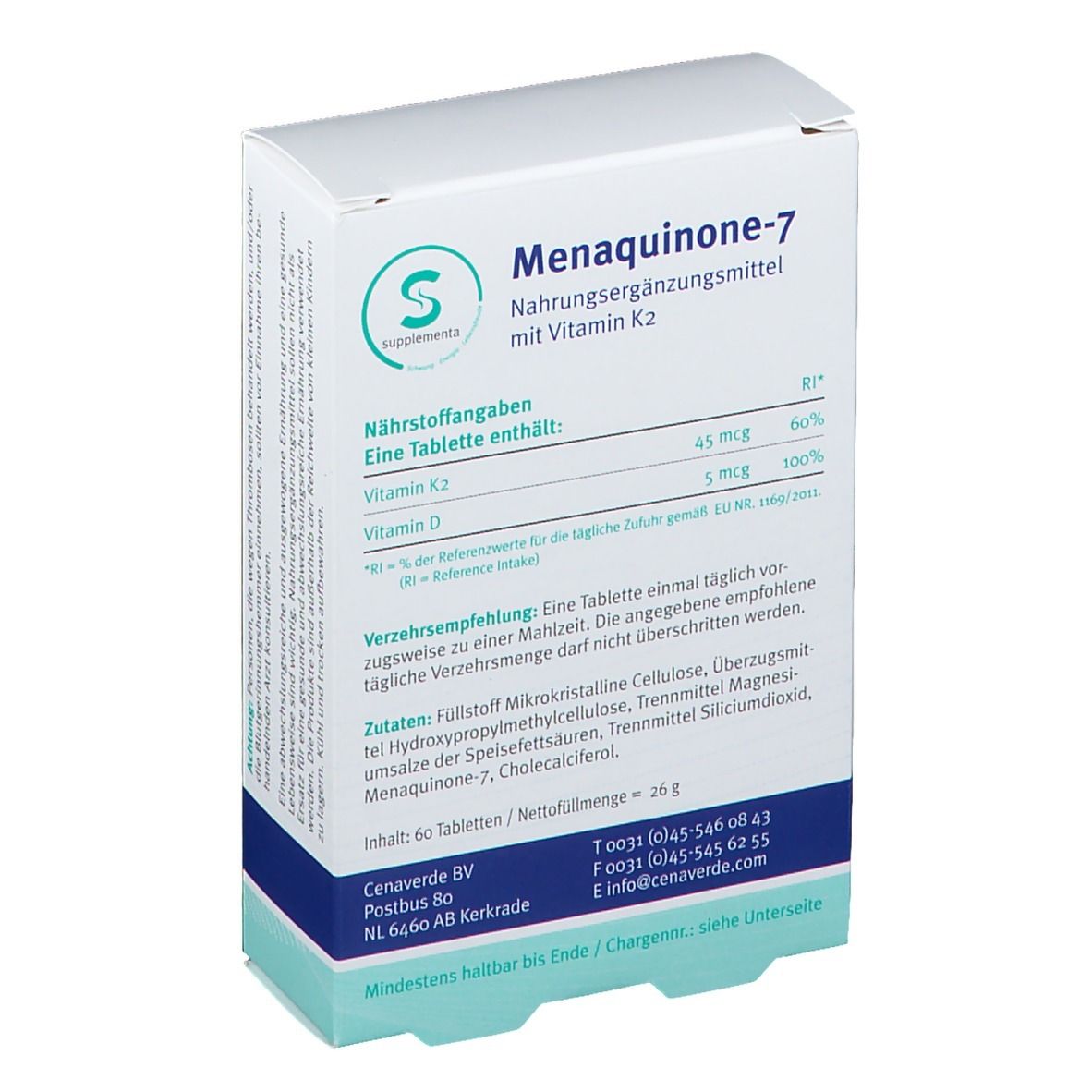 Menaquinone-7 Vitamin K2 45 µg