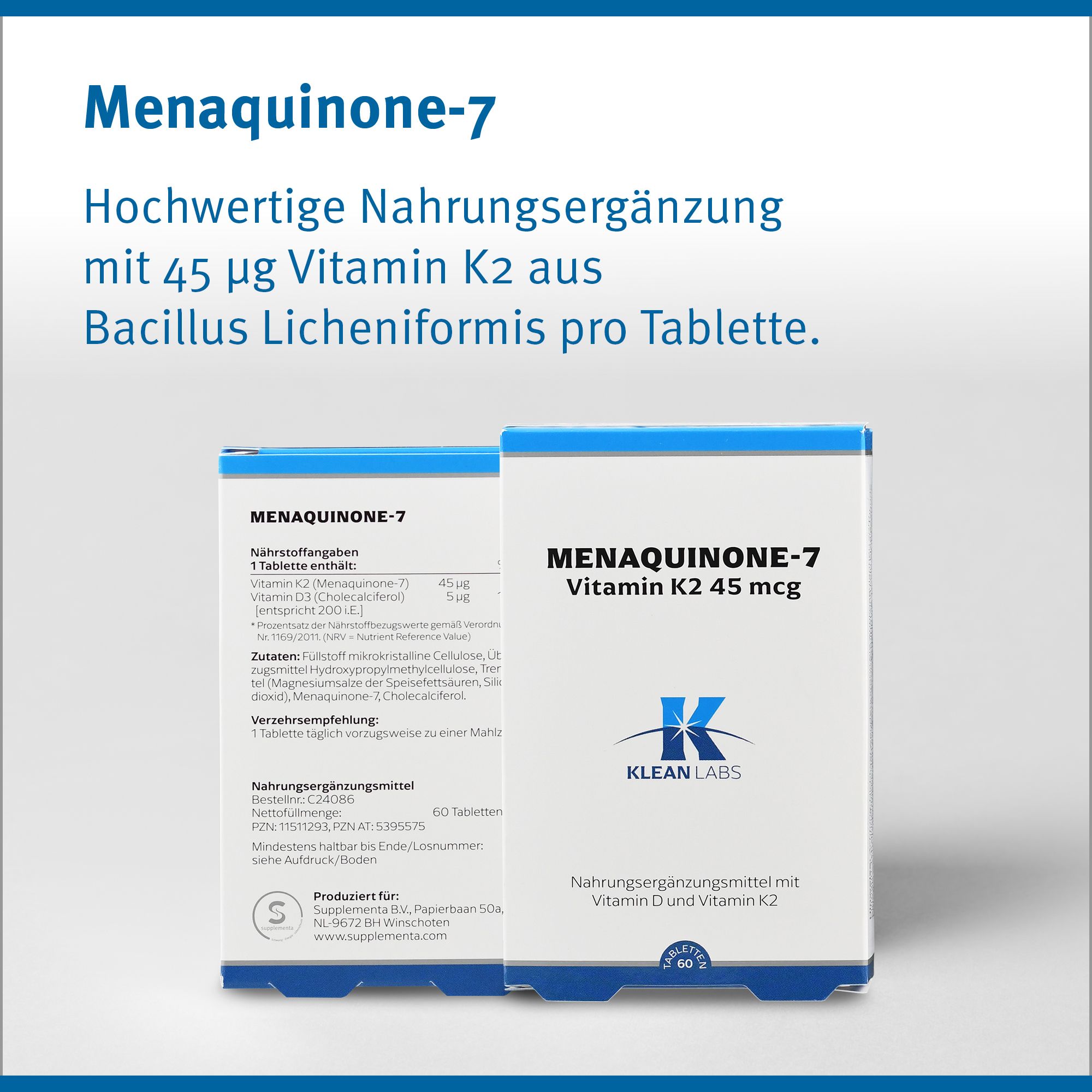 Menaquinone-7 Vitamin K2 45 µg