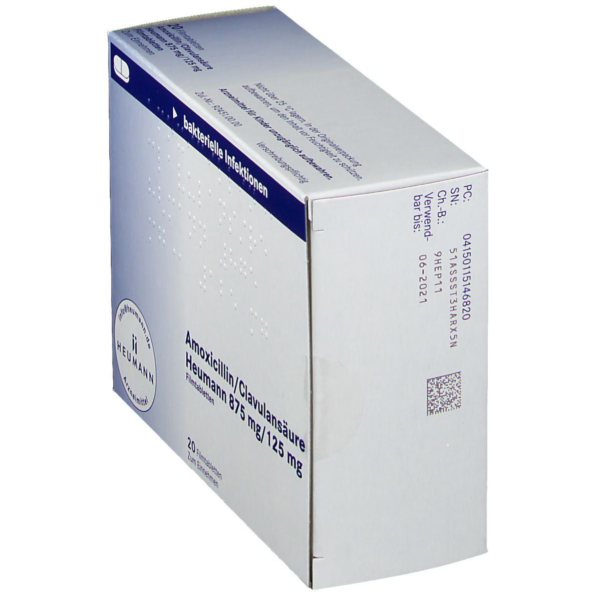 AMOXICILLIN/Clavulansäure Heumann 875 mg/125 mg 20 St Filmtabletten