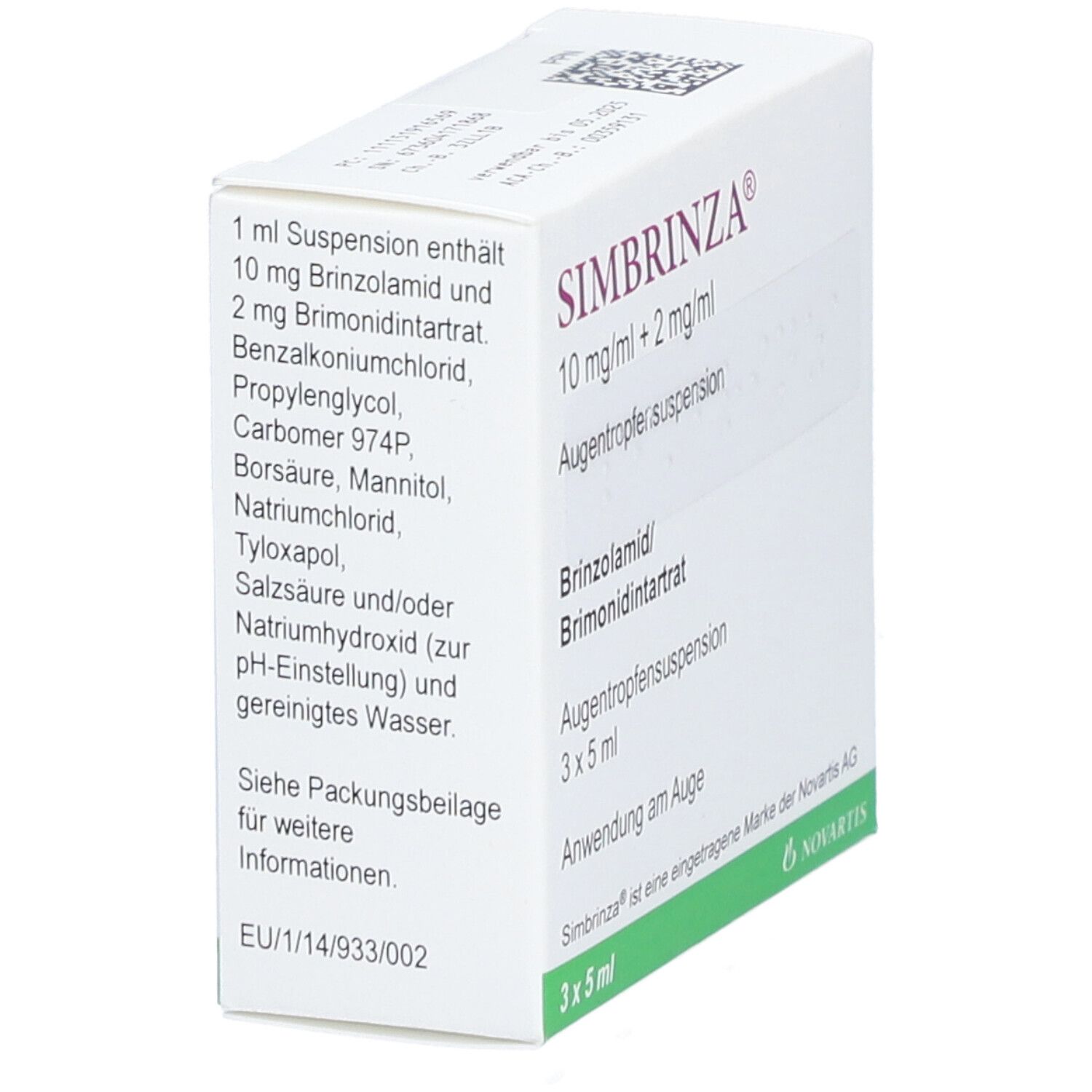 Simbrinza 10 mg/ml + 2 Augentropfensusp. 3x5 ml Augentropfen