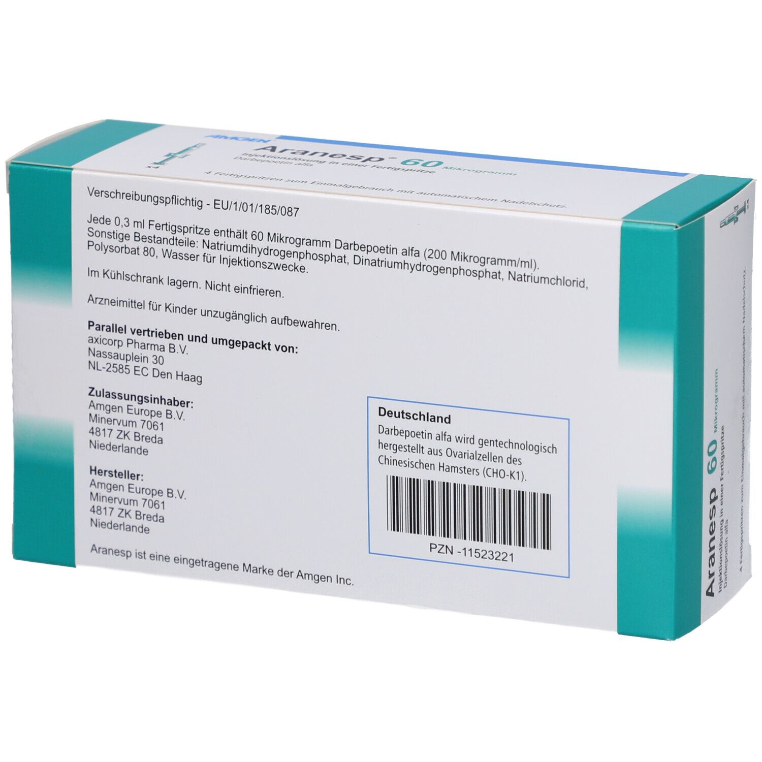 ARANESP 60 µg Inj.-Lsg.i.e.Fert.S.autom.Nadels.