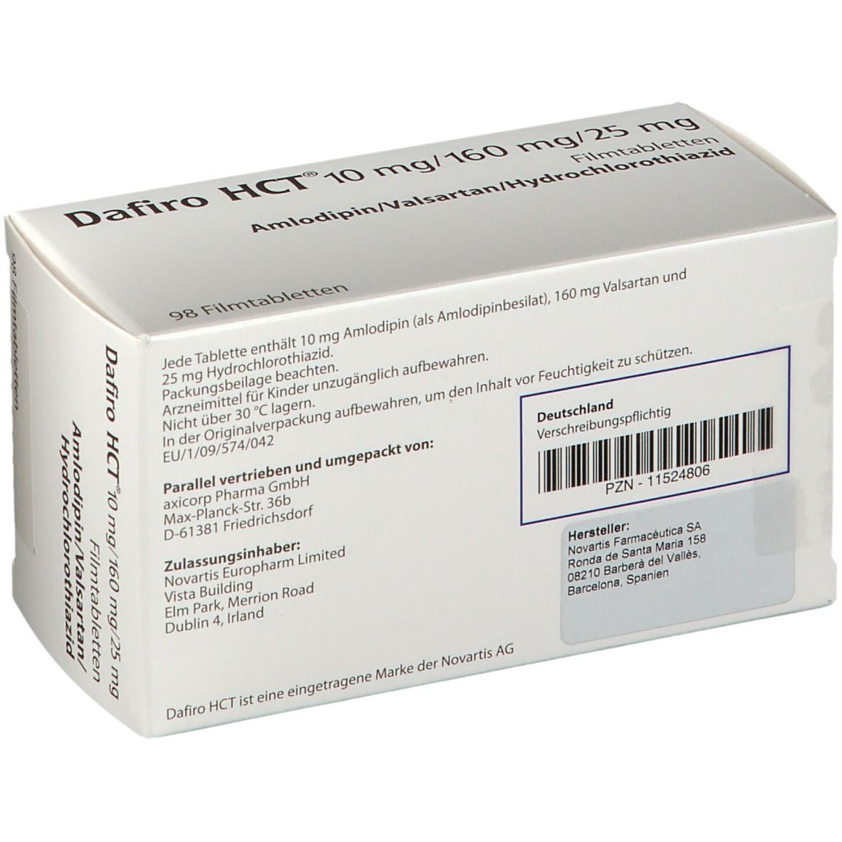Dafiro HCT® 10 mg/160 mg/25 mg