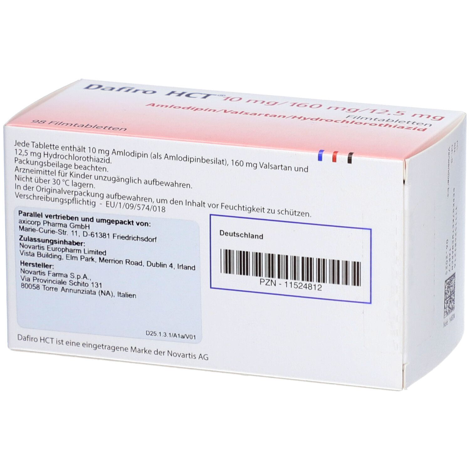 DAFIRO HCT 10 mg/160 mg/12,5 mg Filmtabletten