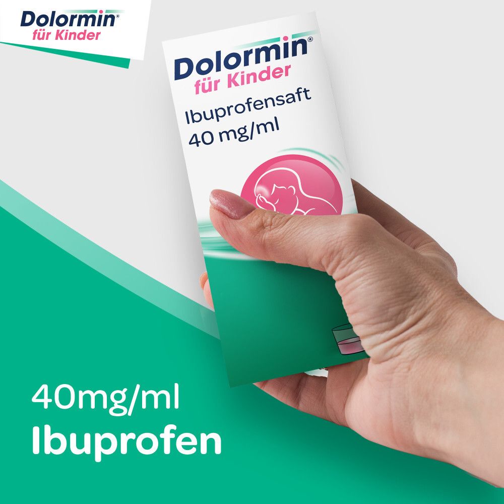 Dolormin für Kinder Ibuprofensaft 40 mg/ml bei Fieber und Schmerzen