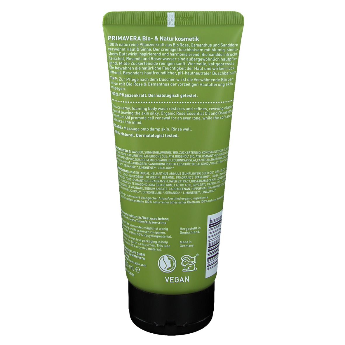 PRIMAVERA® Verwöhnender Duschbalsam Rose-Osmanthus